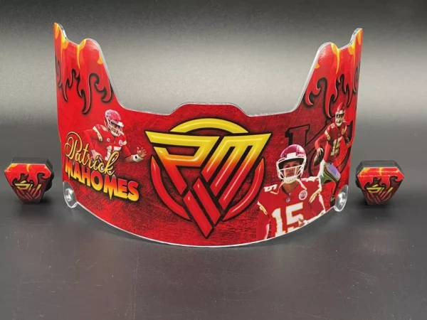 Kansas City Chiefs Patrick Mahomes Full Size Custom Visor, Replica/Speed/Flex/F7