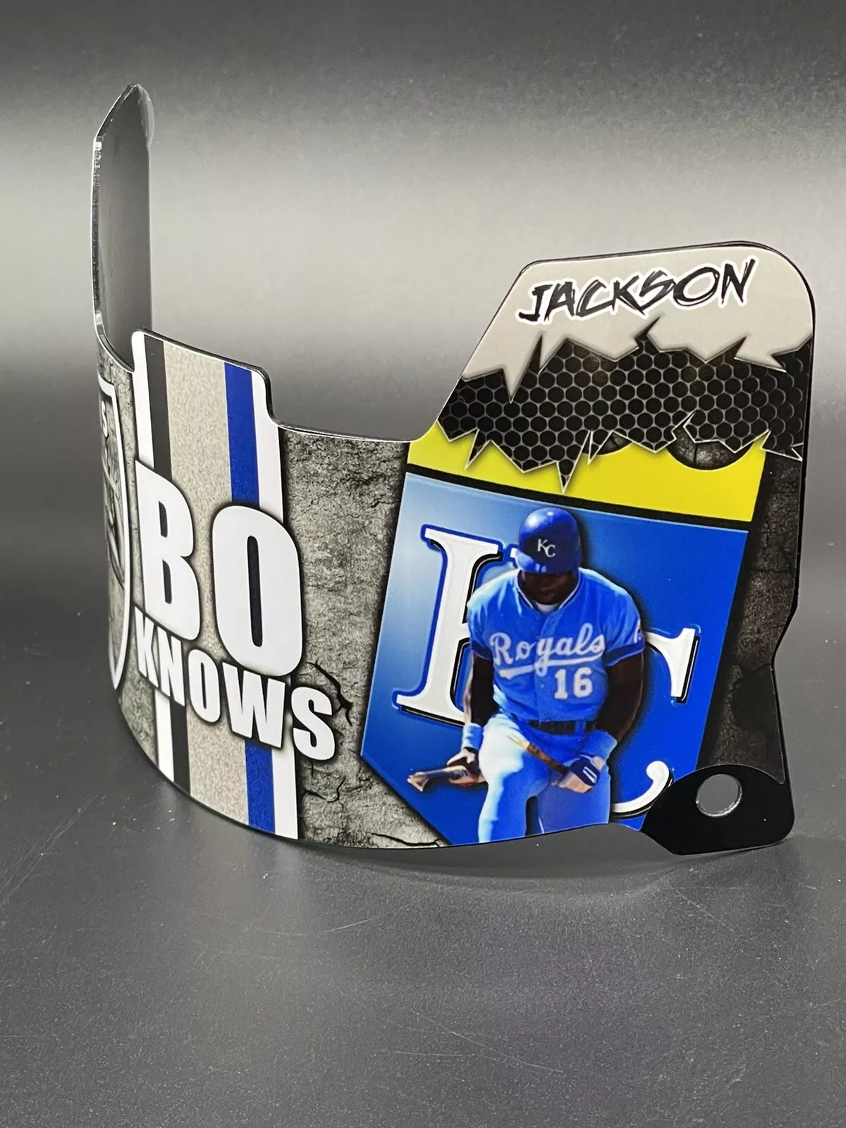 Raiders/KC Royals Bo Jackson Full Size Custom Visor, Replica/Speed/Flex/F7 - Image 2
