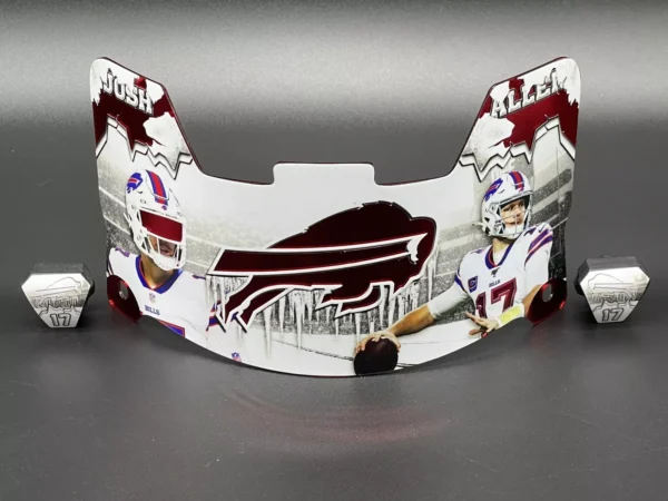 Buffalo Bills Josh Allen Custom Chrome Inlay Full Size Visor