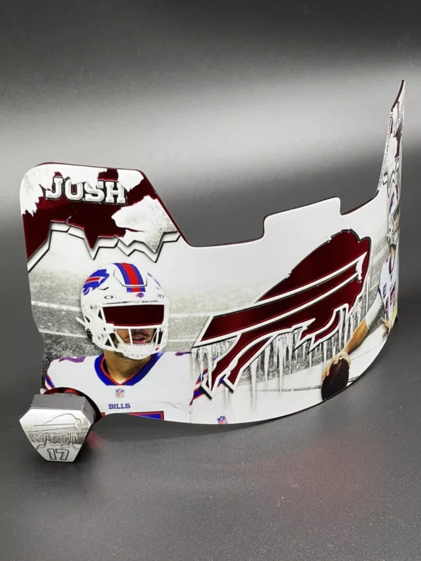 Buffalo Bills Josh Allen Custom Chrome Inlay Full Size Visor - Image 3