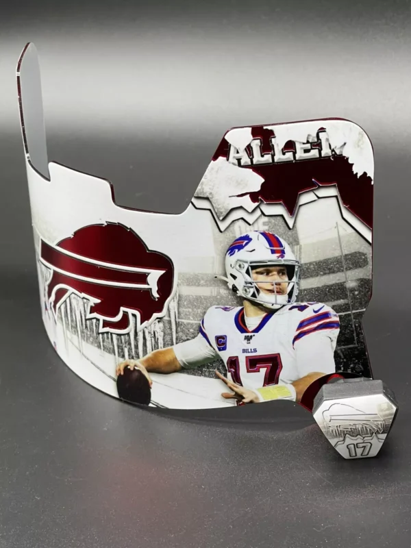 Buffalo Bills Josh Allen Custom Chrome Inlay Full Size Visor - Image 2