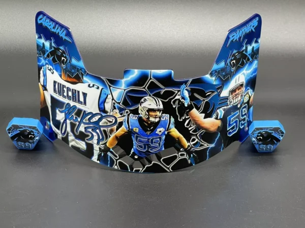 Carolina Panthers Luke Kuechly Custom Chrome Inlay Full Size Visor