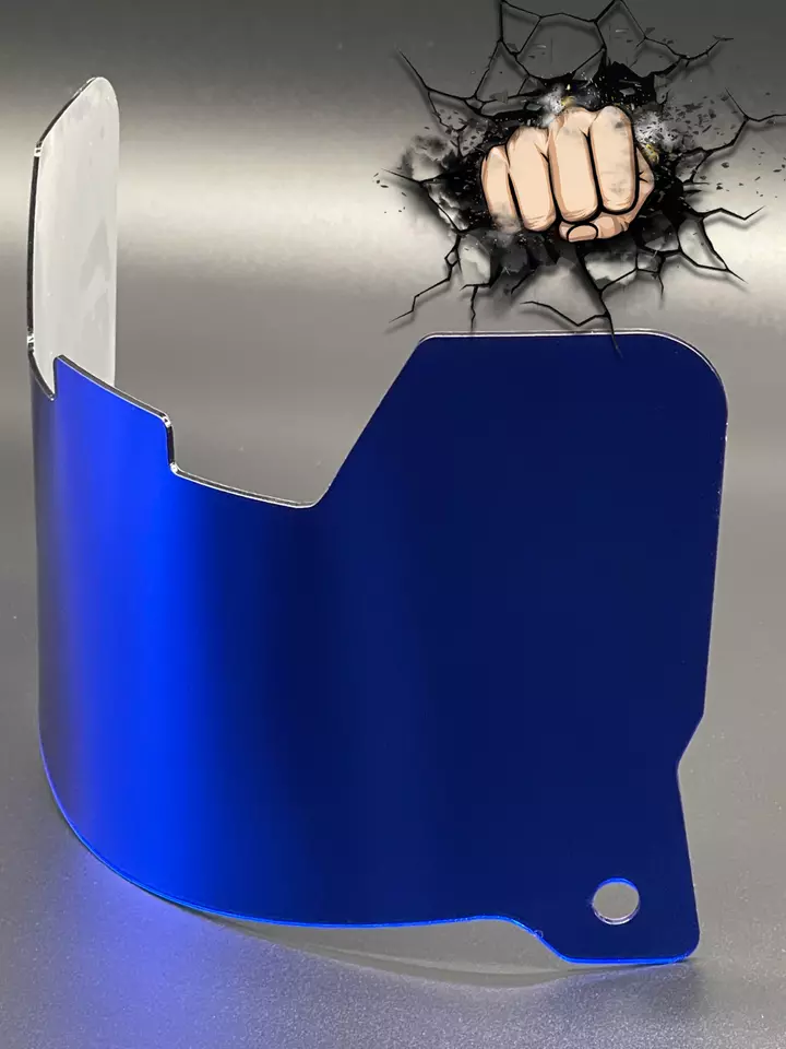 Blue Chrome Full Size Helmet Visor (Display Only) Replica/Speed/Flex Compatible - Image 4