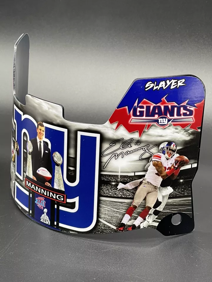 New York Giants Eli Manning Full Size Custom Visor, Replica/Speed/Flex/F7 - Image 2