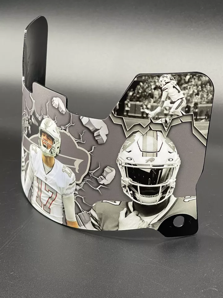 Buffalo Bills Josh Allen Slate Full Size Custom Visor, Replica/Speed/Flex/F7 - Image 2