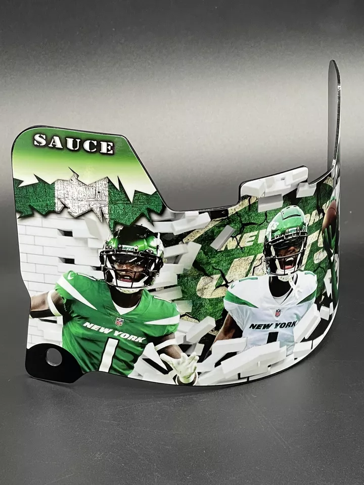 New York Jets Sauce Gardner Full Size Custom Visor, Replica/Speed/Flex/F7 - Image 3