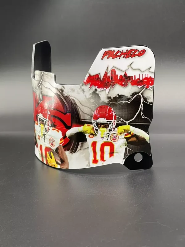 Kansas City Chiefs Isiah Pacheco Full Size Custom Visor, Replica/Speed/Flex/F7 - Image 2