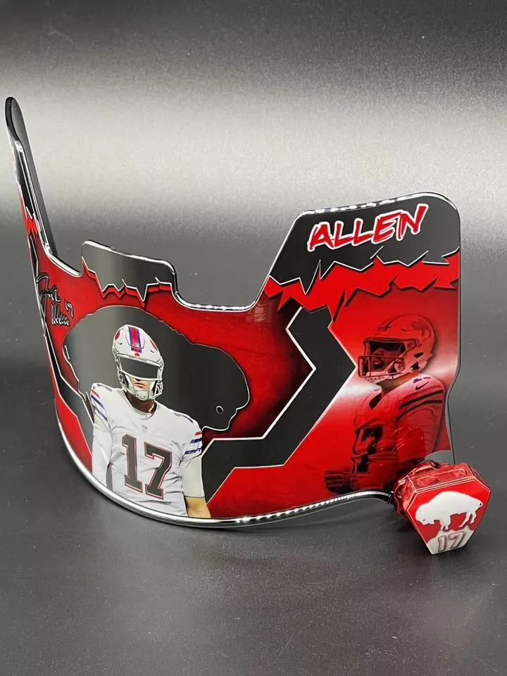 Josh Allen Chrome Inlay Custom Full Size Visor - Image 2