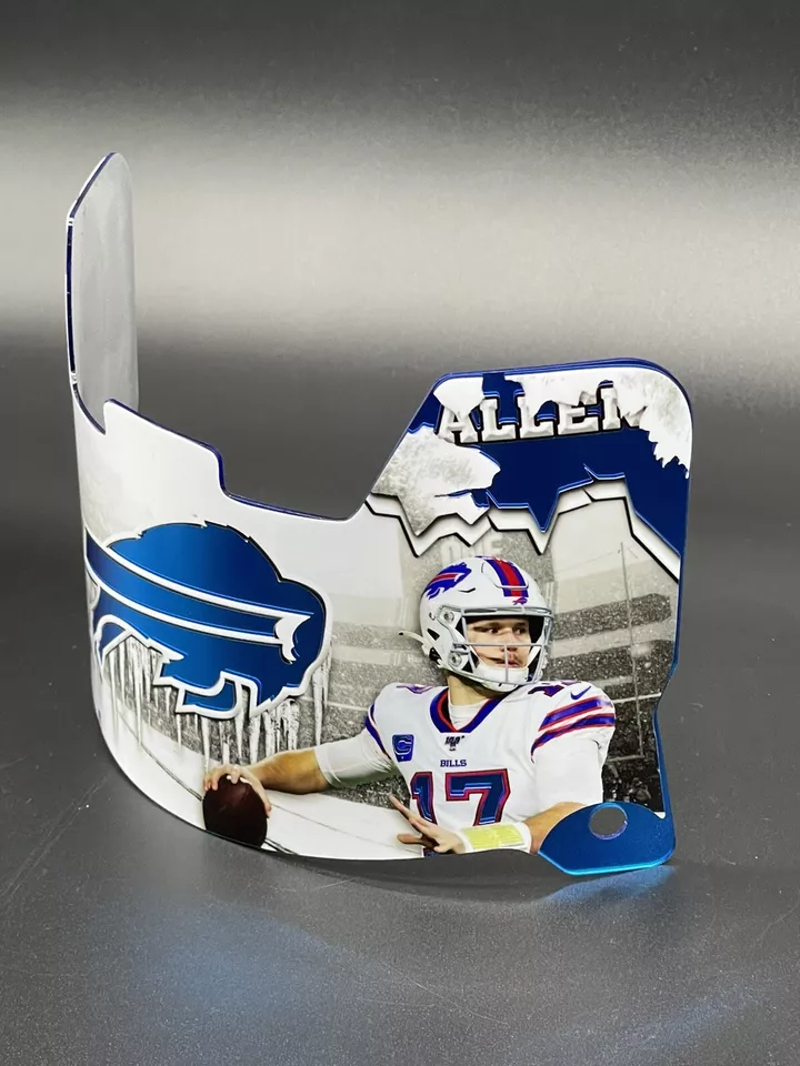 Buffalo Bills Josh Allen Custom Chrome Inlay Full Size Visor - Image 2