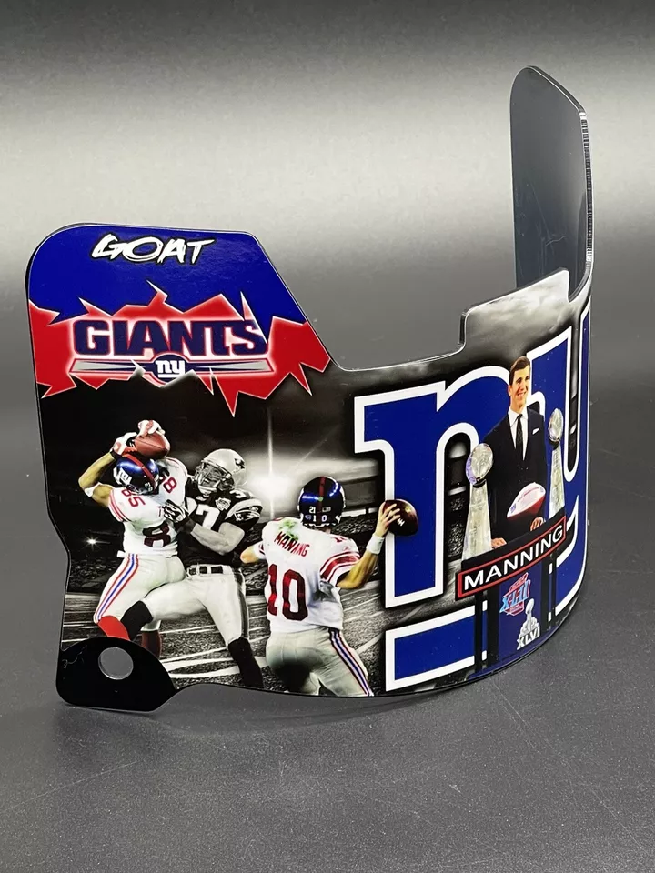 New York Giants Eli Manning Full Size Custom Visor, Replica/Speed/Flex/F7 - Image 2